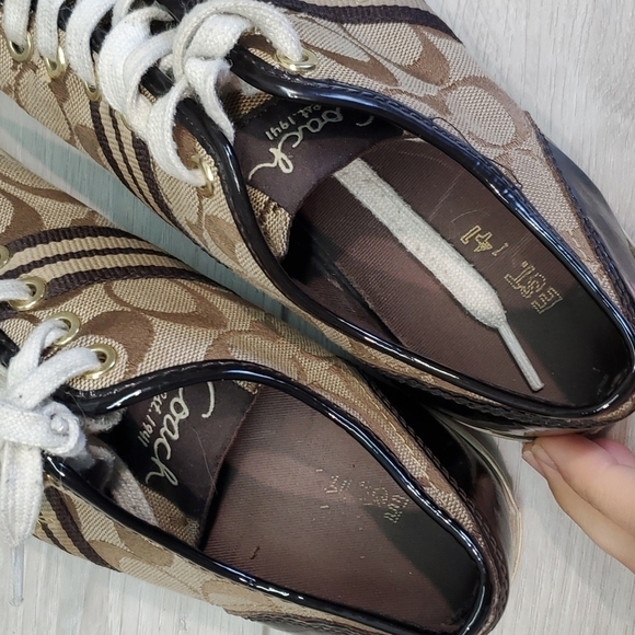 Coach Womens Folly Logo Textured Sneakers shoes sz 8B - Picture 10 of 12